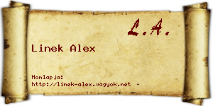 Linek Alex névjegykártya